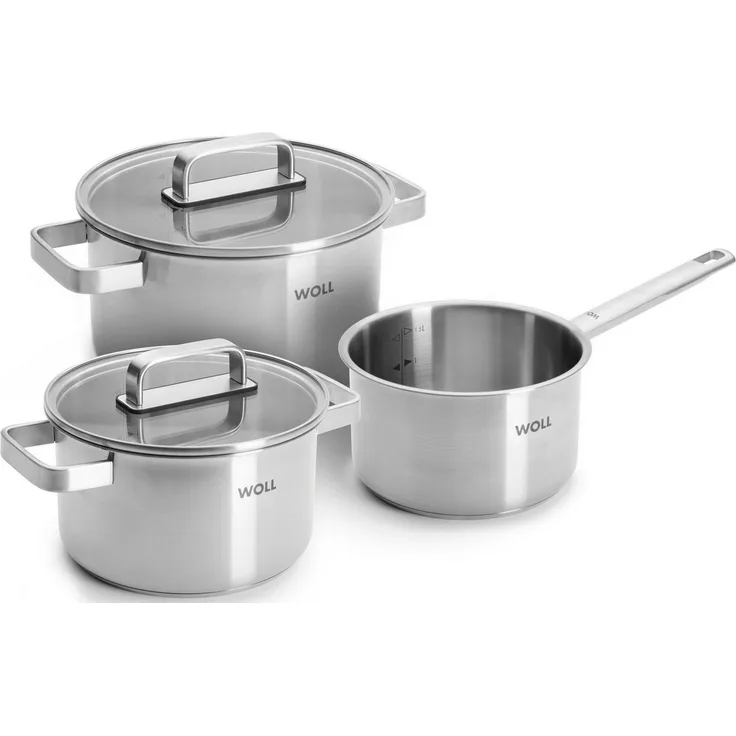 WOLL Topf-Set Steel, Edelstahl (Set, 5-tlg), Hochwertiger, korrosionsbeständiger Edelstahl