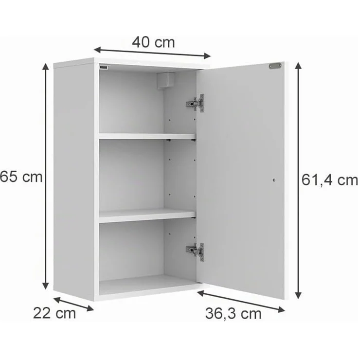 Badschrank Eliza Weiß Riffel 40 x 65 cm Vicco – Bild 3
