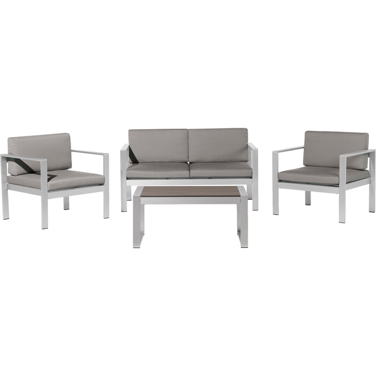 Lounge Set mit Tisch SALERNO Metall Dunkelgrau