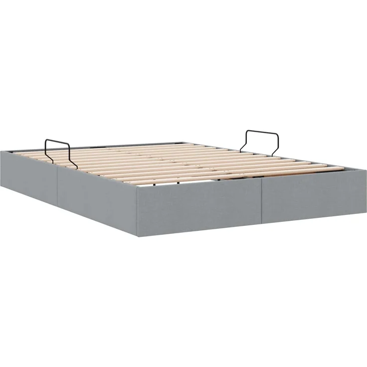 vidaXL Ottoman Bettgestell mit Speicher Hellgrau 140 x 190 cm Stoff 3442820 – Bild 5