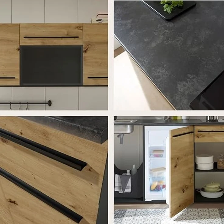 Bega BBK Küchenblock mit E-Geräten JAZZ SINGLE Z 160 - Küche in Artisan Eiche-Anthrazit – Bild 7