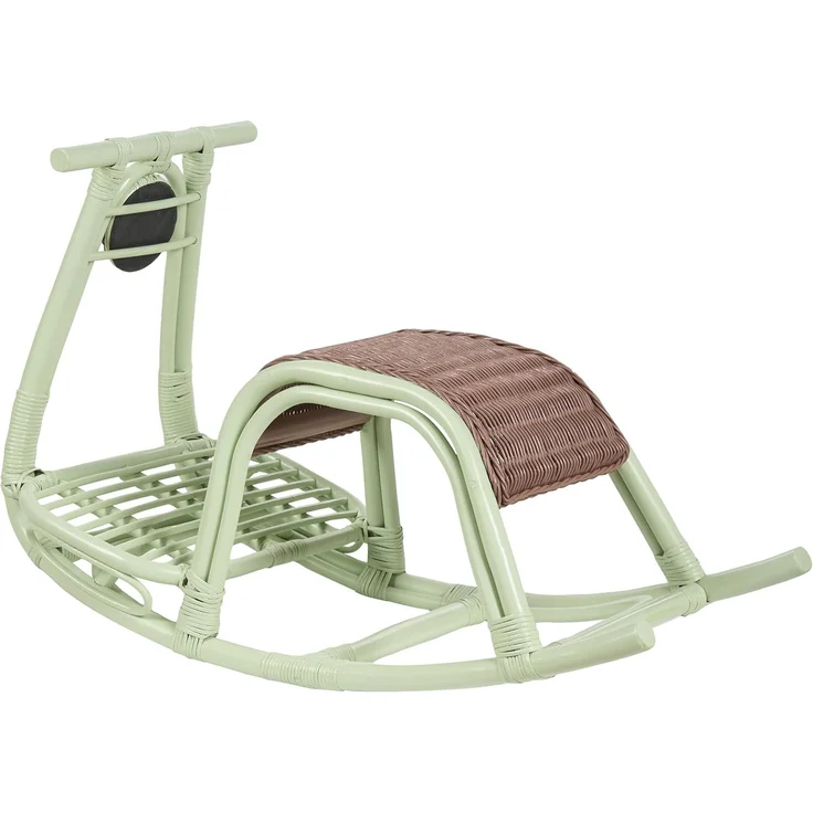 Kinder Schaukelstuhl Rattan hellgrün ASPRIA – Bild 6