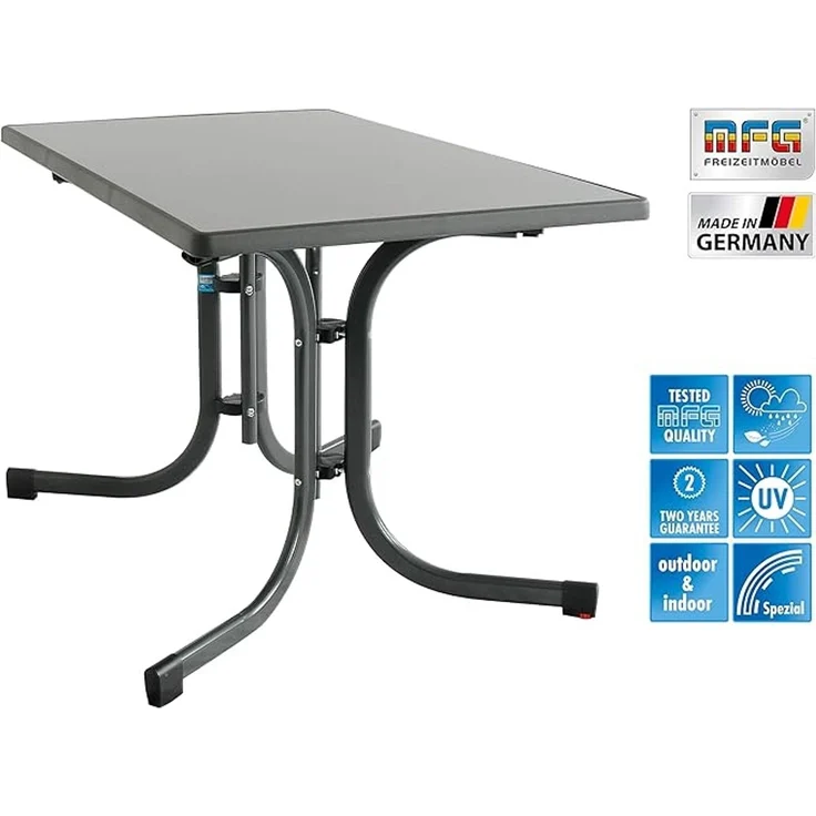 MFG Boulevard-Klapptisch mit wetterfester Melamin-Platte, MDF anthrazit, 110x70 cm – Bild 2