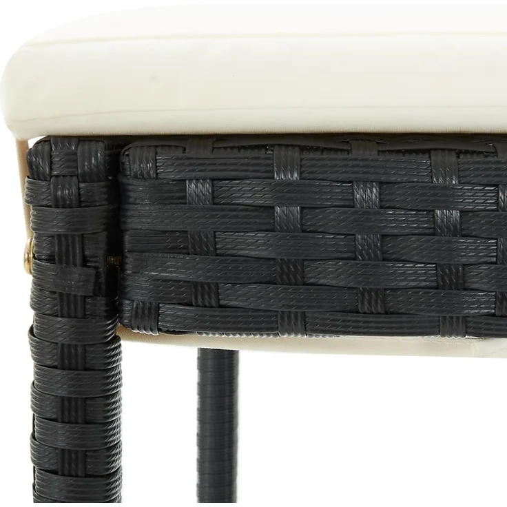 vidaXL Garten-Barhocker mit Kissen 2 Stk. Schwarz Poly Rattan 316668 – Bild 7