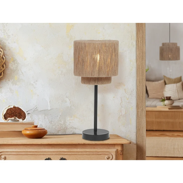 Große Tischleuchte SMILLA aus Jute Natur im Boho Stil, Höhe 45cm – Bild 6