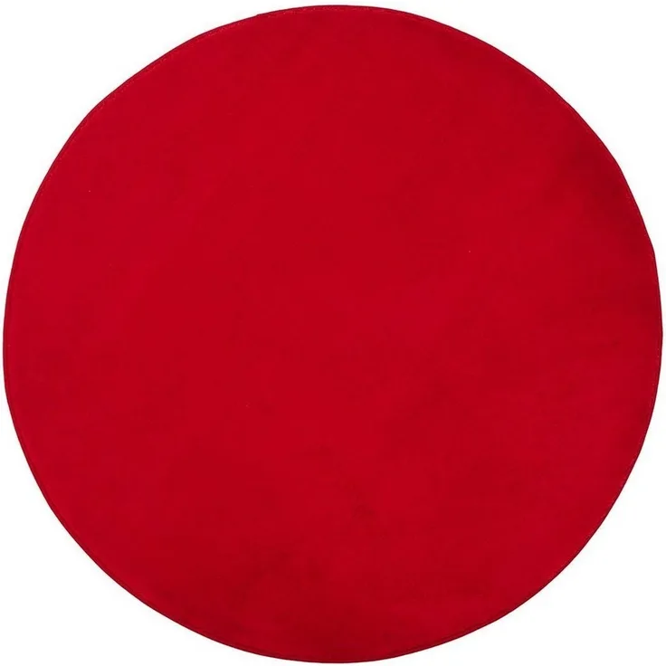Gözze - Premium Rutschfester Runder Badezimmerteppich, RIO, 100% Microfaser, Ø 110 cm - Rot