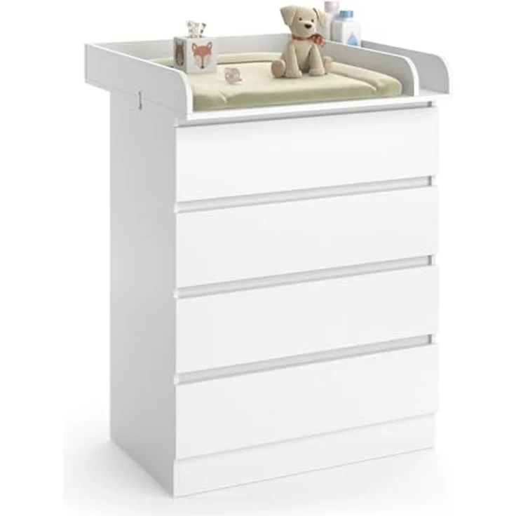 Wickelkommode Emmi Weiß 80x111.6 cm mit 4 Schubladen Vitalispa – Bild 6