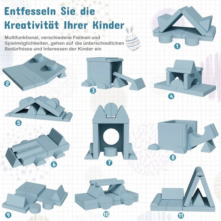 TLGREEN Kindersofa Spielsofa Cord, 15-Teiliges Modulare Kinderspielcouch, Kindersofa-Bausteine, Spielsofa für Kinder, kreatives Spielen für Kuschelecke im Kinderzimmer – Bild 2