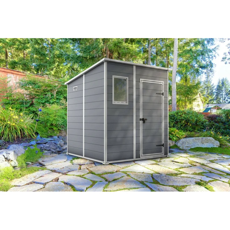 Dmora Gartenhaus Cranbrook, Gartenhütte, Gartenhaus, Werkzeugschuppen, 184x185 h200 cm, Grau – Bild 2