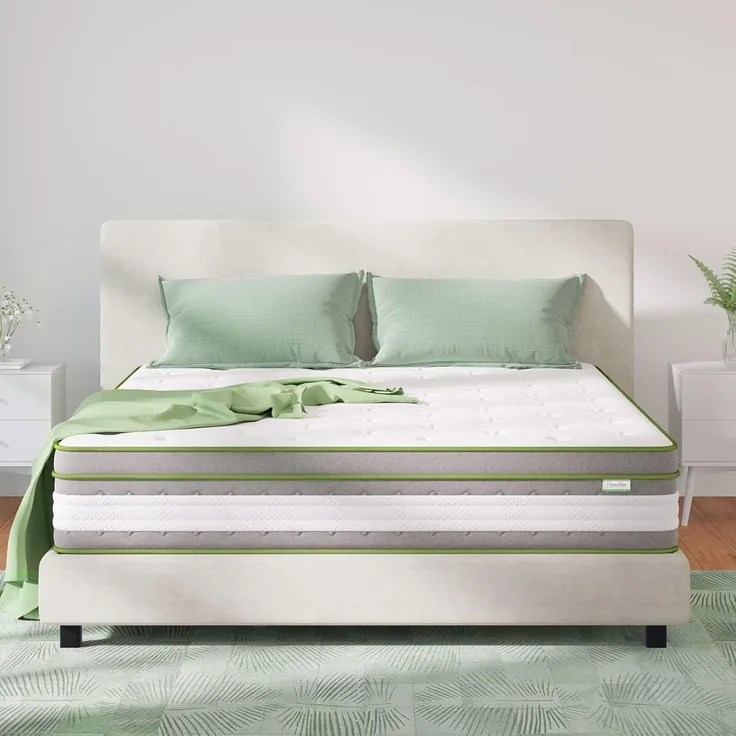 Novilla Matratze 150 x 190 x 27 cm H3 Federkernmatratze Gel-Memory-Foam Mittelfeste Öko-Tex zertifiziert Rollmatratze Bambus Punktelastische Taschenfederkern Hybridmatratze | Weiß