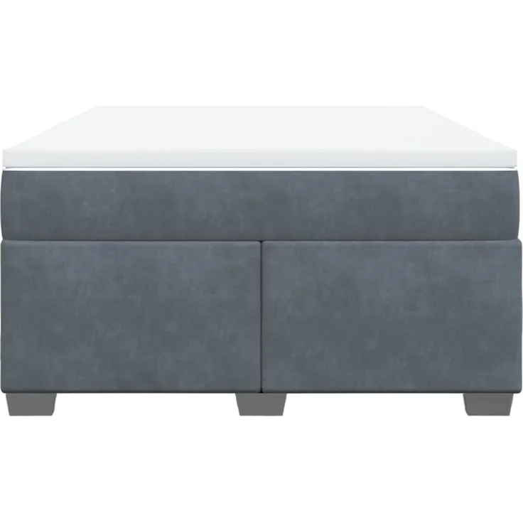vidaXL Boxspringbett mit Matratze Dunkelgrau 160x200 cm Samt 3285294 – Bild 4