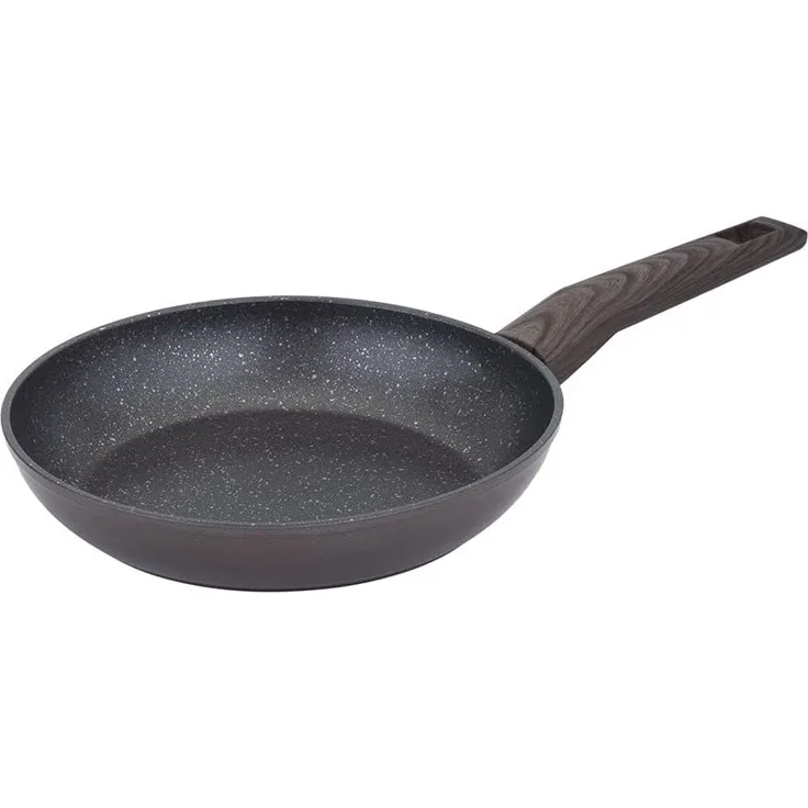 RESTO Kitchenware Bratpfanne Carina, Universalpfanne mit holzähnlichem Soft-Touch-Griff, Aluminium (1-tlg), mit Marmor-Antihaftbeschichtung, 4-lagig, für alle Herdarten geeignet