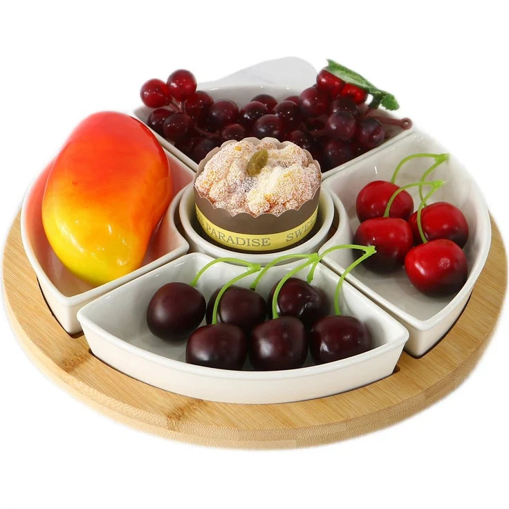 Servierset Snackschalen Dipschalen Servierschalen mit Tablett Cheffinger CF-CSB3 – Bild 1