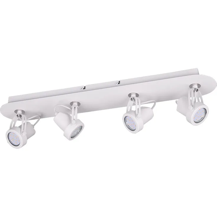 Deckenleuchte, 4 flammig, Spots verstellbar, L 62 cm