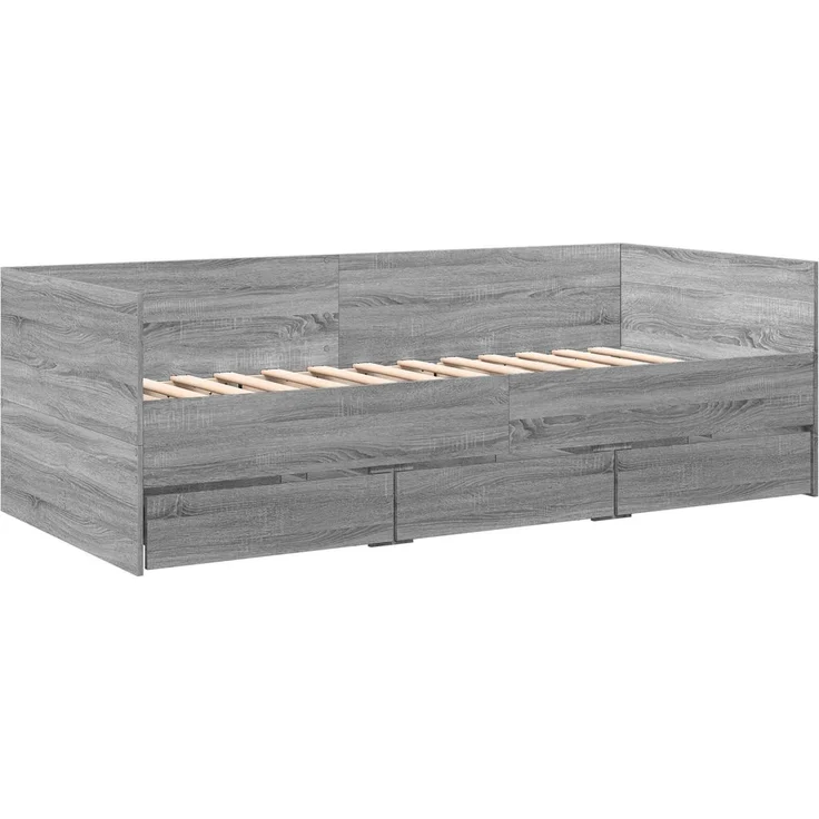 vidaXL Tagesbett mit Schubladen mit Kopfteil Grau Sonoma Holzwerkstoff 3429633 – Bild 3