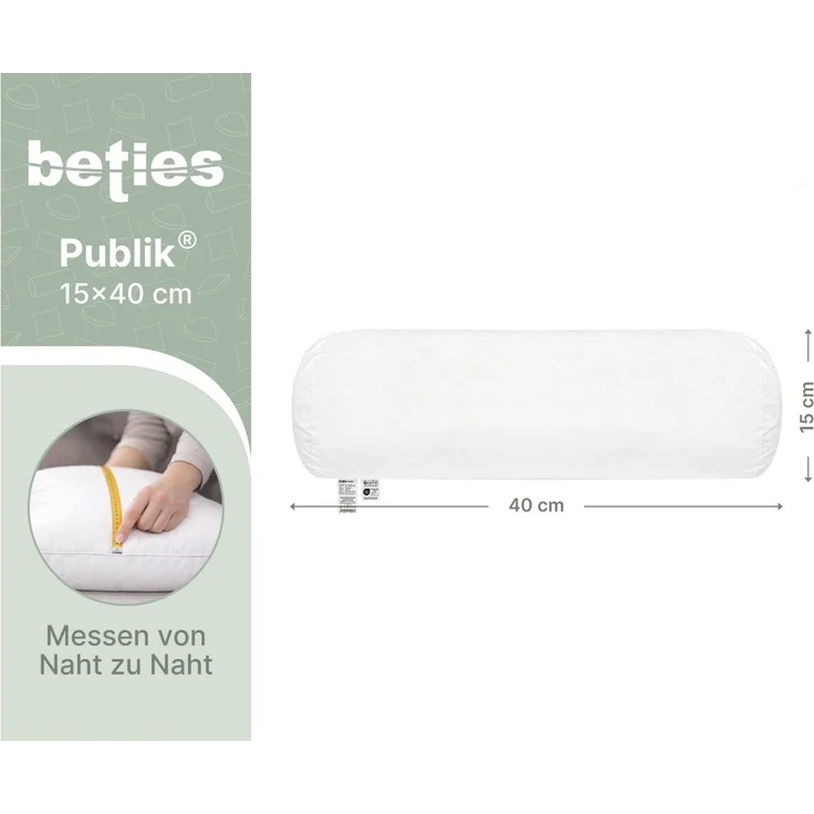 beties Nackenrolle Publik, Spar-Set, 2-tlg, Enten- und Gänsefedern für formstabile, gezielte Unterstützung – Bild 3