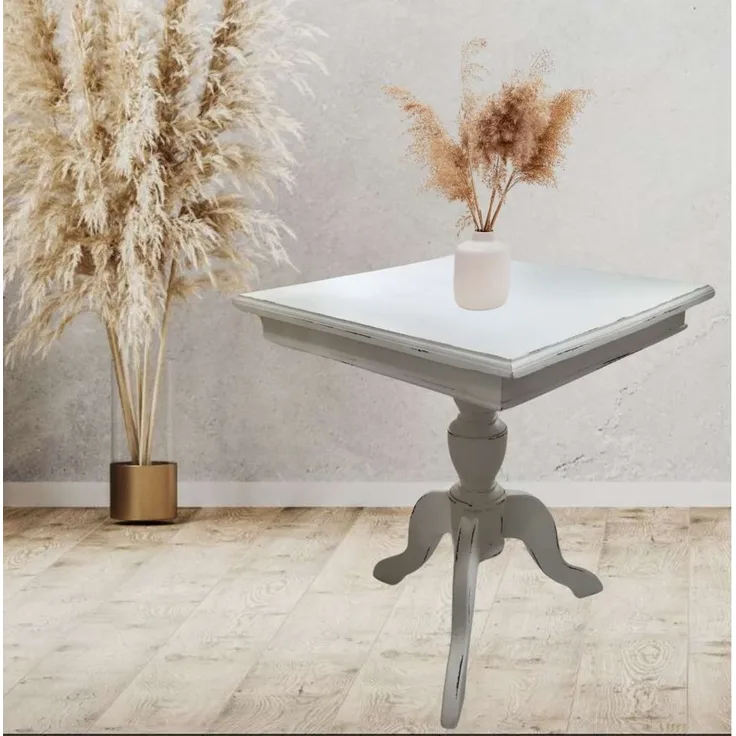 Beistelltisch TIGA 60cm antik-weiß Landhaus Shabby Chic Couchtisch Tisch
