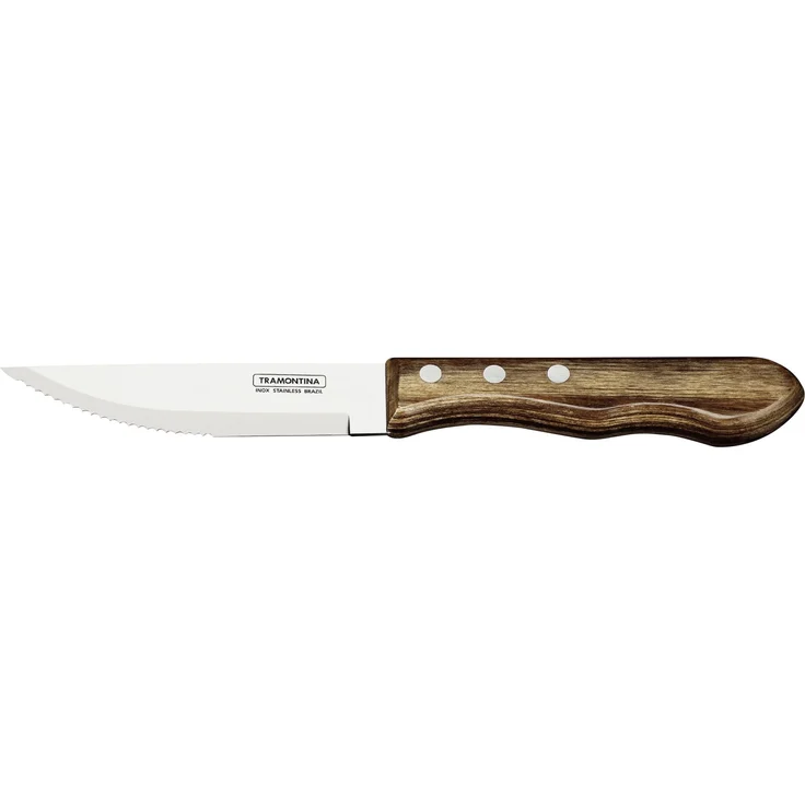 Tramontina Jumbo Steakmesser 25,5 cm Edelstahl mit Holzgriff – Bild 1