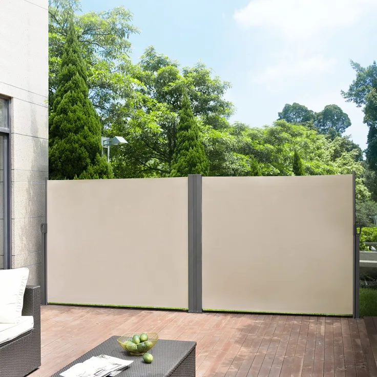 2er-Set Seitenmarkise Alcazaba 180x300 cm Sandfarben pro. tec