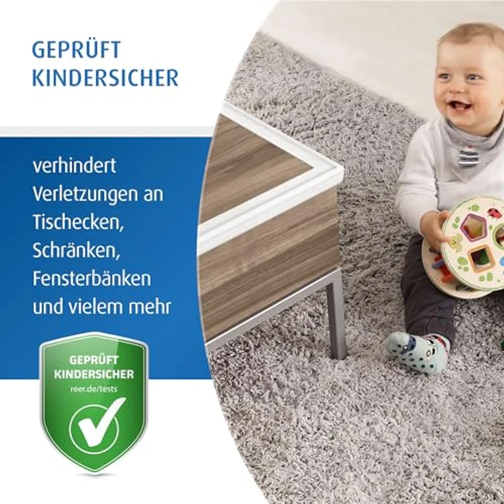 Reer Kantenschutz Soft, 2X 1 Meter, bissfest, schadstoffgeprüft, weiß – Bild 3