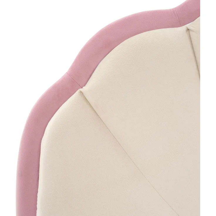 Ball & Cast Kinderbett (90x200 cm) mit Lichtstreifen, Polsterbett mit Wellengestriftem Kopfteil aus Samt, Einfach & Zeitsparend Montierbar, Beige+Rosa – Bild 10
