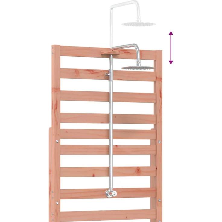 vidaXL Gartendusche 225 cm Massives Douglasholz und Edelstahl Natur 886350 – Bild 9