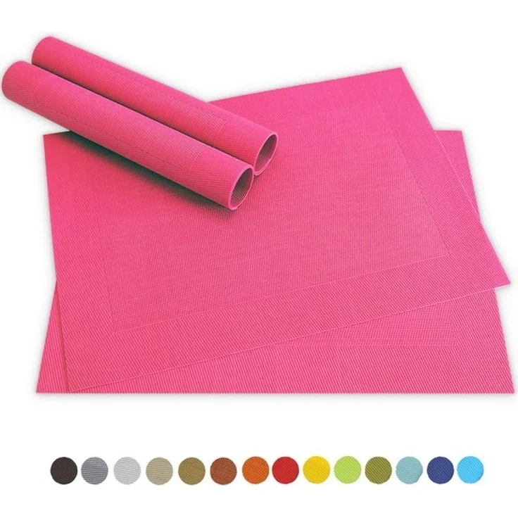 matches21 HOME & HOBBY Platzset Tischsets BORDA 4er Set Pink als Tischuntersetzer, (4-St), Abwaschbare Platzsets als Tischunterlagen für Ess-Tisch Tisch-Deko – Bild 4
