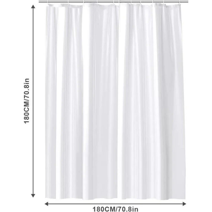 Duschvorhang Anti-schimmel Wasserdicht PEVA 180x180 cm mit 12 – Bild 2