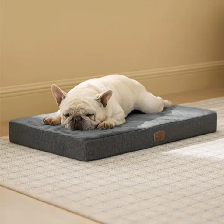 BEDSURE orthopädisches Hundekissen mittelgroße Hunde - 74 x 46 x 8 cm waschbares Hundebett mit 2 in 1 Memoryschaum, kuscheliges Hundematte Hundematratze in größe, dunkelgrau – Bild 3