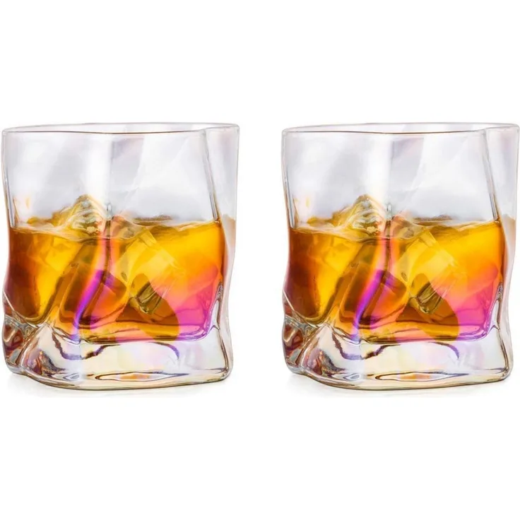 Whiskey Gläser Set 2 Stück Edel Rum Tumbler Weingläser ohne Stiel Männer Papa