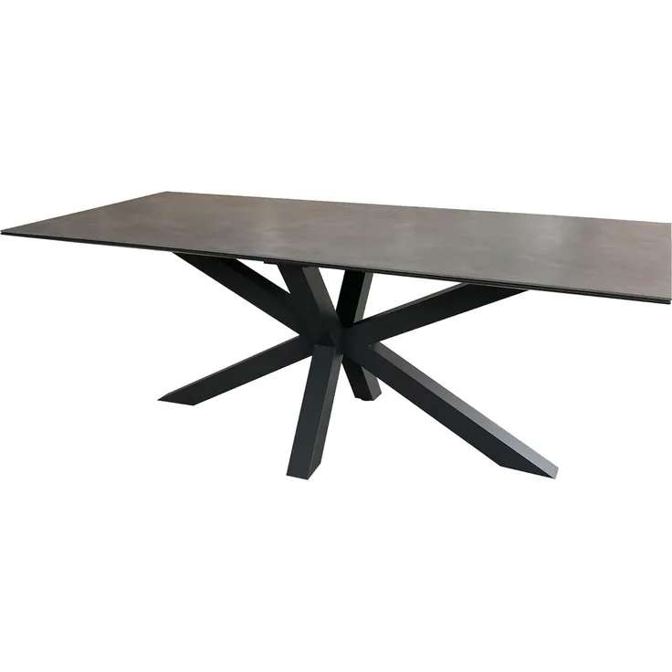 Tisch Almeria 200x90 cm light grey Aluminium