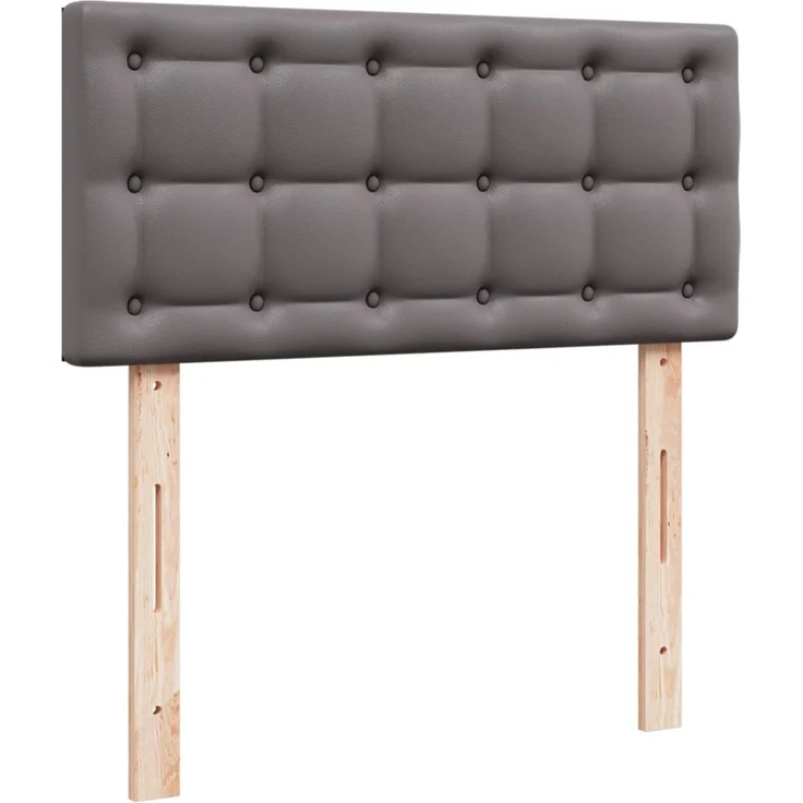 vidaXL Boxspringbett mit Matratze Grau 100x200 cm Kunstleder 3288410 – Bild 7