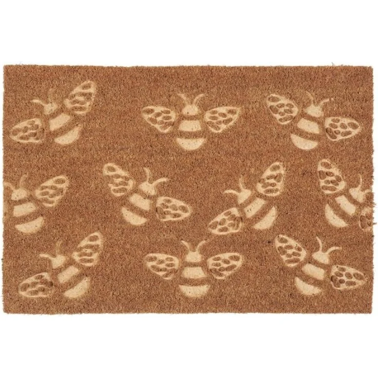 Ib Laursen - Fußmatte Türmatte Fußabtreter Bienen Natur Kokos PVC 2808-00