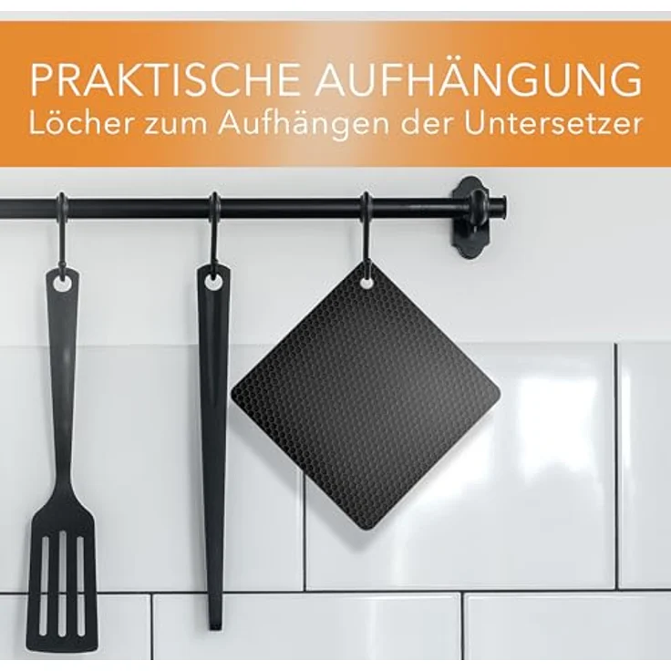 AVANA Topfuntersetzer Silikon Untersetzer Multifunktional Pfannenuntersetzer Topflappen, Zubehör für Töpfe, Pfannen, Auflaufformen, 4er Set, Hitzebeständig, Wabenmuster (2 Rund, 2 Viereckig) – Bild 6