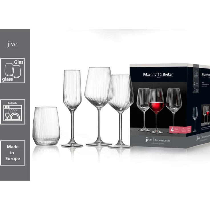 Ritzenhoff & Breker Jive Longdrinkgläser 450 ml 4er Set – Bild 4