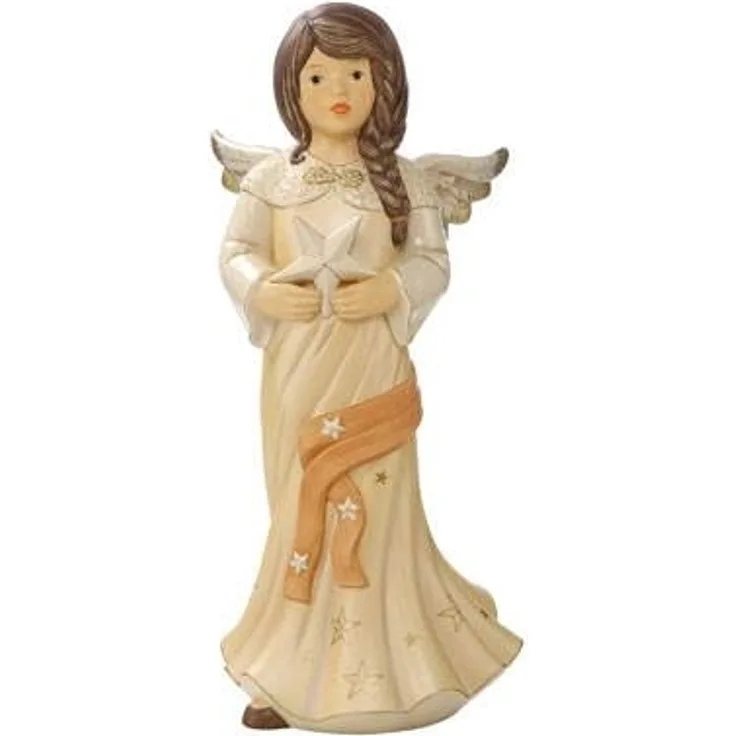 Goebel Engel Funkelnder Sternenregen, Engelsfigur, Steingut, Champagner, 52 cm, 41652071
