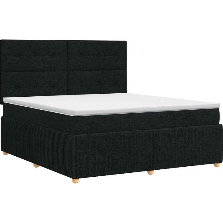 vidaXL Boxspringbett mit Matratze Schwarz 180 x 200 cm Stoff 3454454 – Bild 2