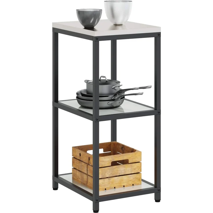vidaXL Küchenregal HATTEM Silber 40 x 50 x 92 cm Stahl 874973 – Bild 3