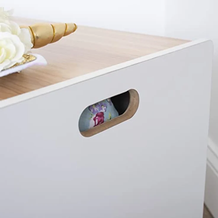 Humble Crew schicke Spielzeugkiste aus Naturholz! Klappdeckel, geräumig, ideal für Kinderzimmer. Jetzt Ordnung mit natürlichem Charme schaffen – Bild 9