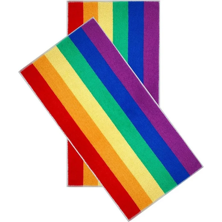 Lashuma Handtücher Regenbogen, Frottee (2-St), buntes Handtuchset Frottee mit Streifen 50x100 cm – Bild 1