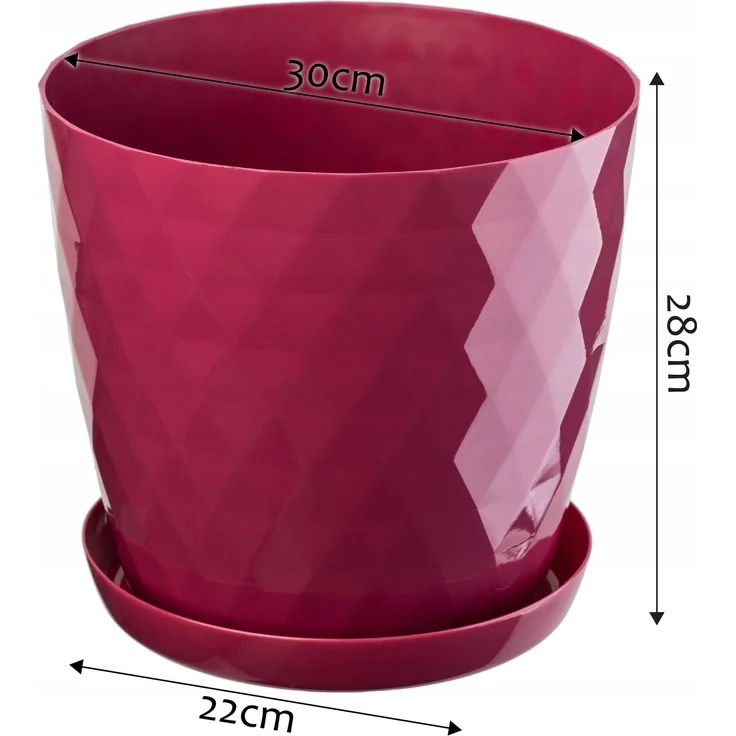 KADAX Kunststoff-Blumentopf mit Ständer, Blumenabdeckung, 30 cm, Rosa – Bild 2
