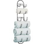 Handtuchregal Wand schwarz 6 Ablagen Handtuchhalter Badetuchhalter Bad mDesign