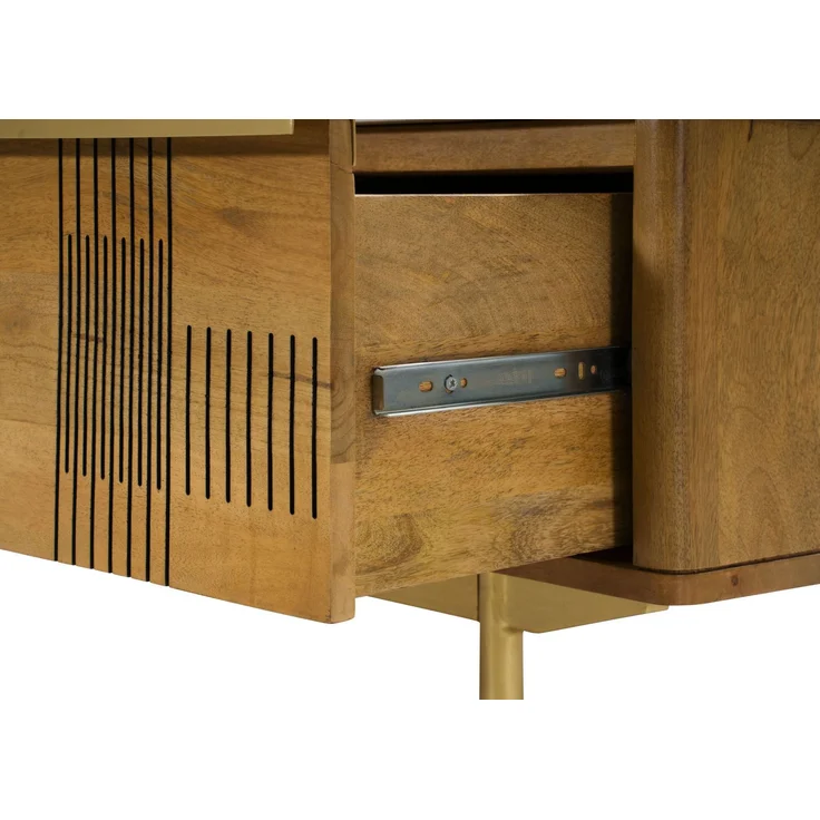 Couchtisch Mango 120x60x45 hellbraun geölt / Marmor weiß MIAMI #110 – Bild 5