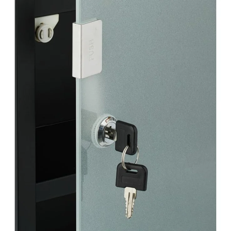 Schwarzer Medizinschrank mit Glastür 10050023 – Bild 7