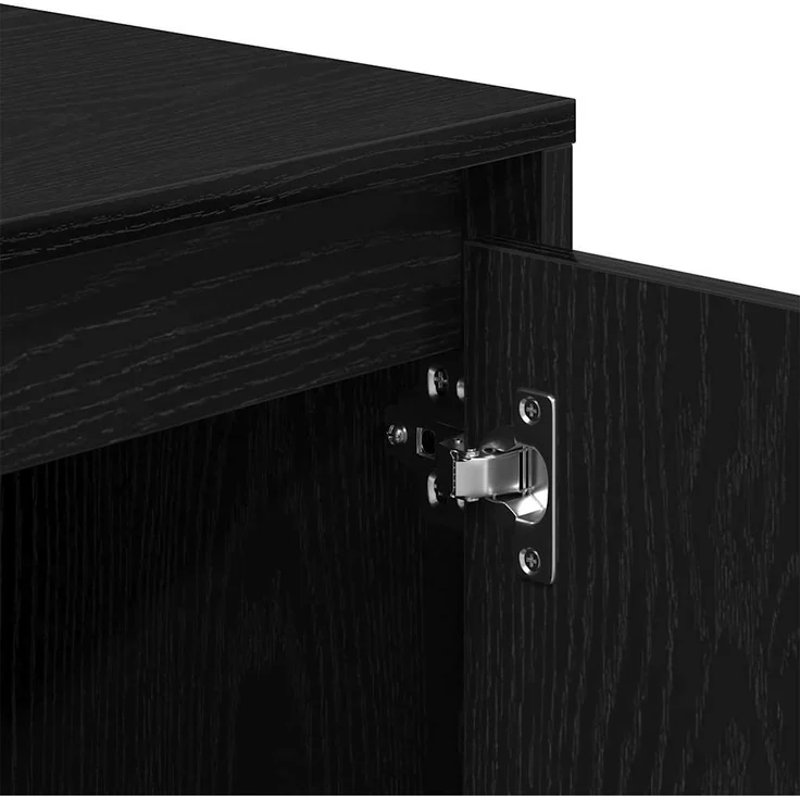 vidaXL TV-Schränk Schwarz Eichen-Optik 102 x 37,5 x 52,5 cm 862707 – Bild 8