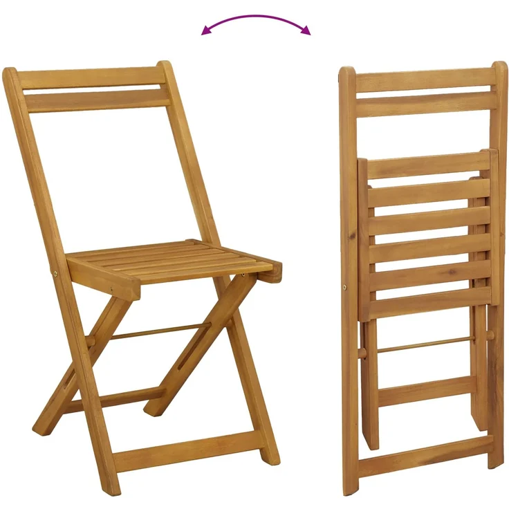 vidaXL Außen Bistro-Stühle 8 stk. Natur und Cremeweiß 3416288 – Bild 11