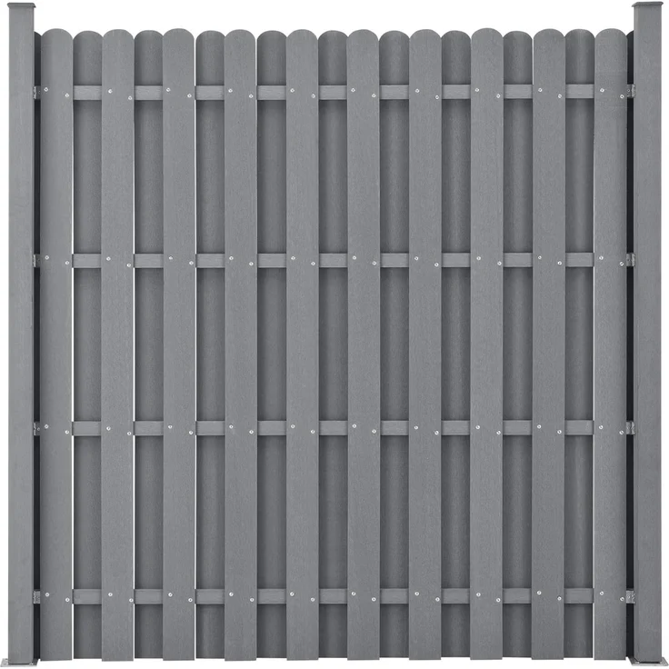 WPC Gartenzaun 185x193 cm Grau [neu. holz] – Bild 3