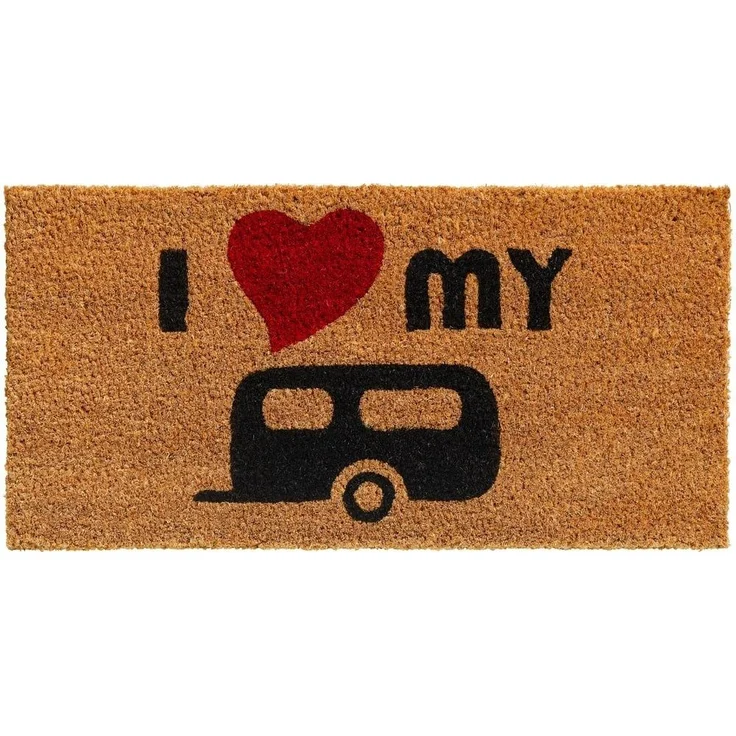 matches21 HOME & HOBBY Fußmatte Kokosmatte Wohnwagen Camping als aussen Sauberlaufmatte, rechteckig, Höhe: 15 mm, Rutschfeste Kokos-Türmatte als Outdoor Schmutzfangmatte 25x50 cm – Bild 1