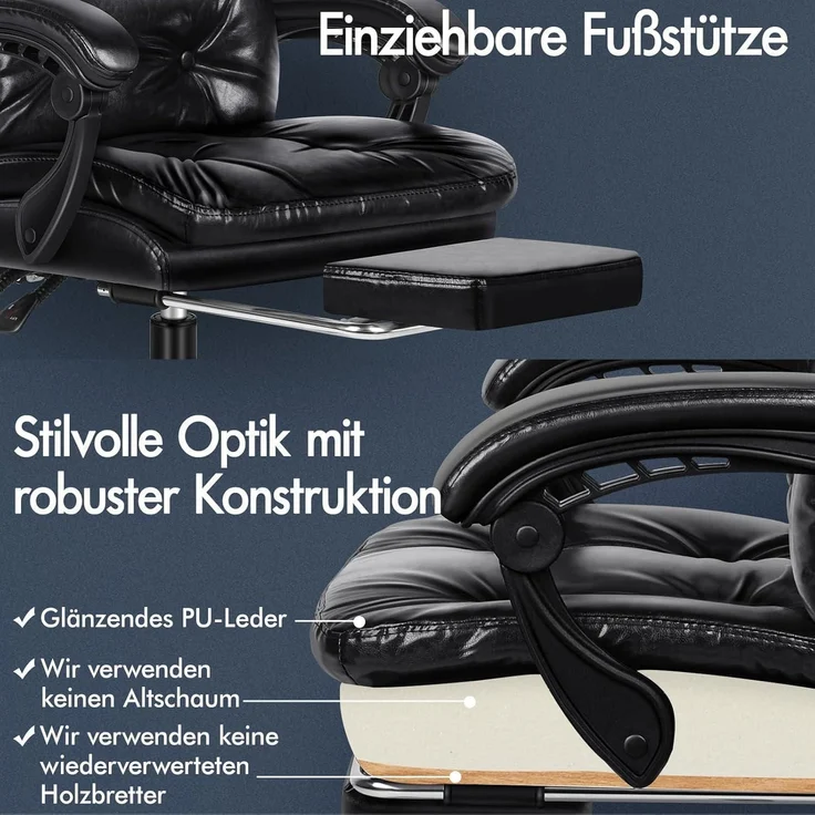 Großer Bürostuhl mit 150° Neigung und 360° Drehung, HighBack Swivel Task Chair – Bild 5