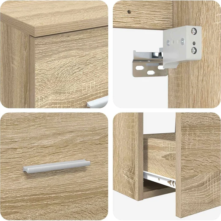 vidaXL Badezimmerschrank-Set 3 stk. Sonoma-Eiche 129 x 44,5 x 80 cm 3405957 – Bild 8